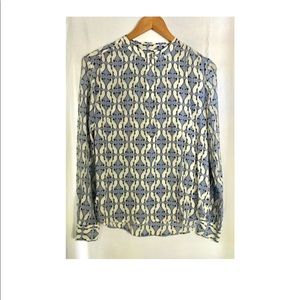 Vintage J.Crew Silk Blouse w/ Unique Siamese Print